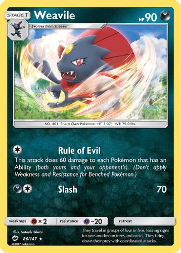 SM03-BUS-086/147R Weavile (Reverse Holo)