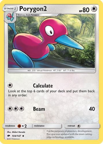 SM03-BUS-104/147UC Porygon2 (Reverse Holo)