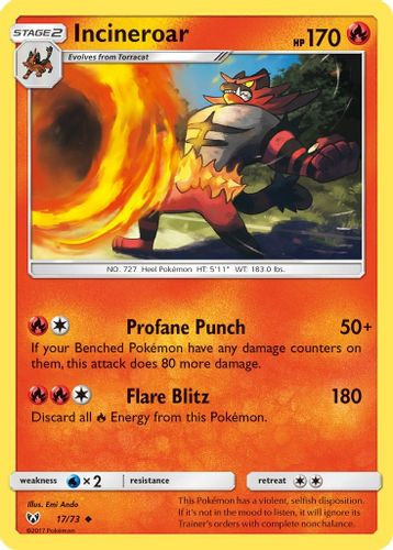 SM03A-SLG-017/73UC Incineroar (Reverse Holo)