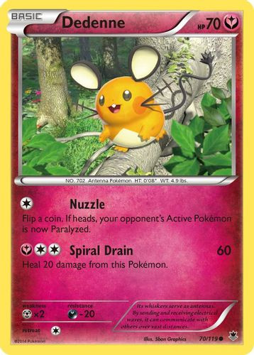 XY04-PHF-070/119C Dedenne (Reverse Holo)