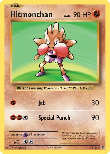 XY12-EVO-062/108HR Hitmonchan (Reverse Holo)