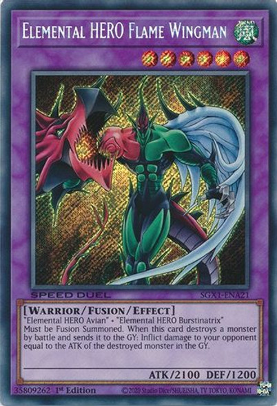 SGX1-ENA21 Elemental HERO Flame Wingman (Secret Rare) <1st>