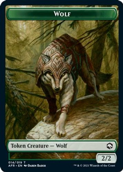 AFRTOK-014//004 Wolf // Faerie Dragon Double-sided Token (Foil)