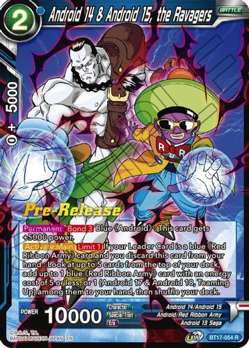 BT17-054R Android 14 & Android 15, the Ravagers (Prerelease Stamp)