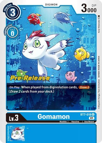 BT07-018U Gomamon (Prerelease Stamp) (Foil)