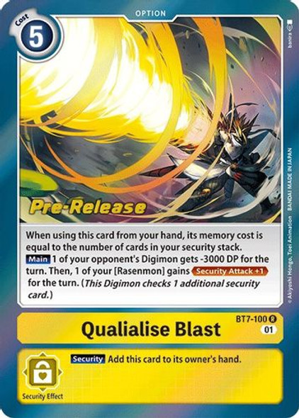 BT07-100R Qualialise Blast (Prerelease Stamp) (Foil)