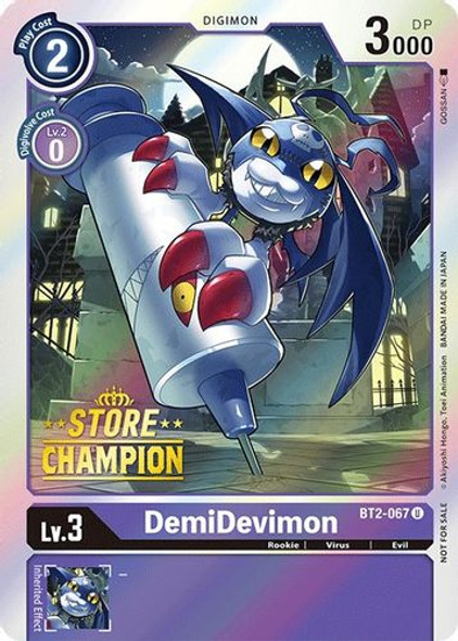 BT02-067U DemiDevimon (Store Champion) (Foil)