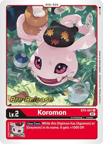 BT09-001U Koromon (Prerelease Stamp) (Foil)