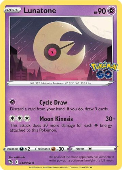 [SWSH10b][PGO-034/078UC] Lunatone (Reverse Holo)