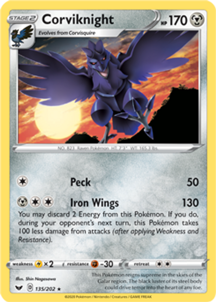 SWSH01-135/202R Corviknight