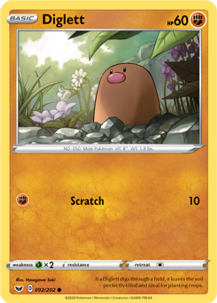 SWSH01-092/202C Diglett (Reverse Holo)