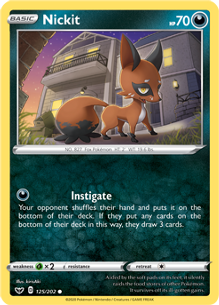 [SWSH01][SSH-125/202C] Nickit (Reverse Holo)
