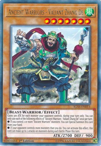 IGAS-EN013 Ancient Warriors - Valiant Zhang De (Rare) <1st>