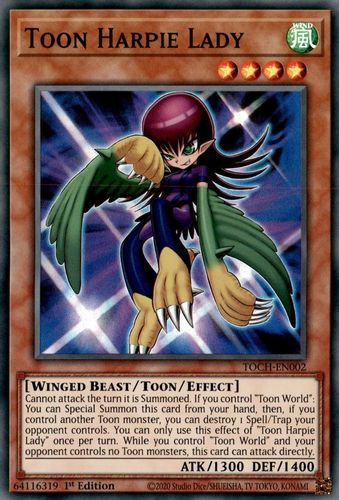 TOCH-EN002 Toon Harpie Lady (Super Rare) <Unl>