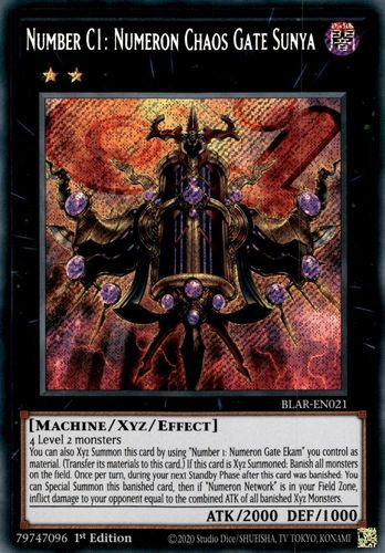 BLAR-EN021 Number C1: Numeron Chaos Gate Sunya (Secret Rare) <1st>