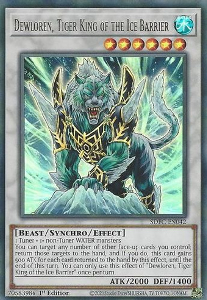 SDFC-EN042 Dewloren, Tiger King of the Ice Barrier (Ultra Rare) <1st>