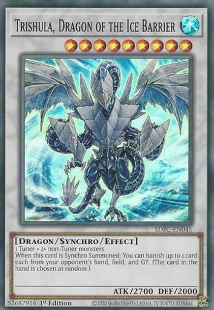 SDFC-EN045 Trishula, Dragon of the Ice Barrier (Super Rare) <1st>