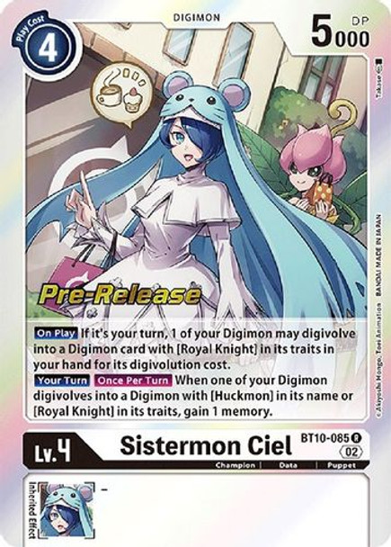 BT10-085R Sistermon Ciel (Prerelease Stamp) (Foil)