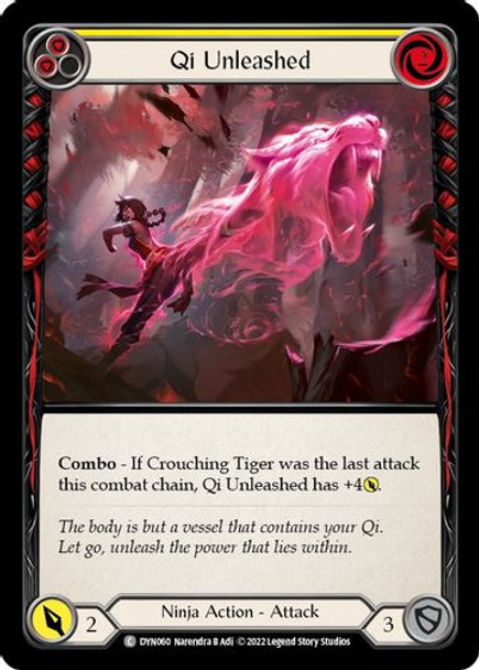 FAB08 1st DYN-060C Qi Unleashed (Yellow) (Rainbow Foil)