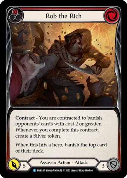 FAB08 1st DYN-127R Rob the Rich (Red) (Rainbow Foil)