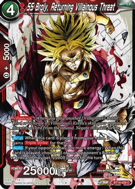 BT19-029C SS Broly, Returning Villainous Threat