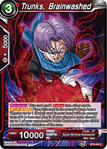 BT08-009C Trunks, Brainwashed Prerelease Stamp