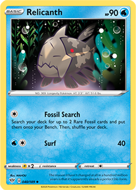 SWSH03-040/189UC Relicanth (Reverse Holo)