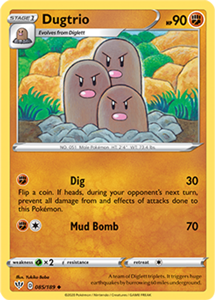 SWSH03-085/189UC Dugtrio (Reverse Holo)