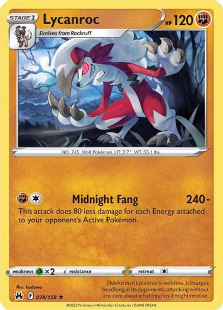 [SWSH12b][CRZ-074/159R] Lycanroc (Reverse Holo)