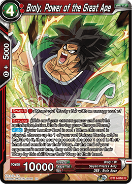 BT11-016R Broly, Power of the Great Ape Prerelease Stamp Foil