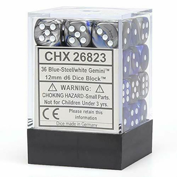 CHX 26823 Gemini 12mm d6 Blue-Steel/White Block Block (36)