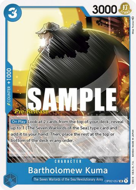 OP02-057UC Bartholomew Kuma (Prerelease Stamp)