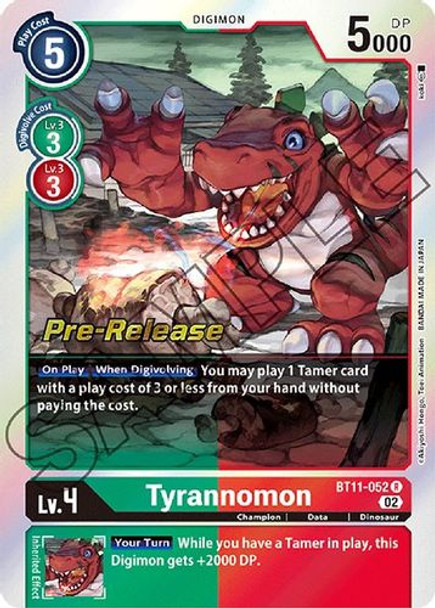 BT11-052R Tyrannomon (Prerelease Stamp)