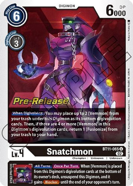 BT11-065U Snatchmon (Prerelease Stamp)