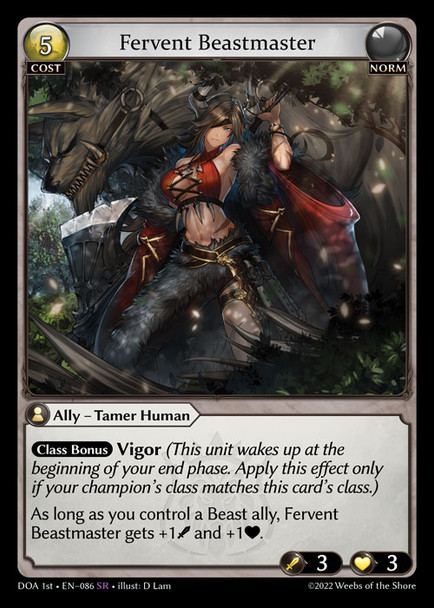 |GA01|<1st>[DOA-EN-086](SR) Fervent Beastmaster