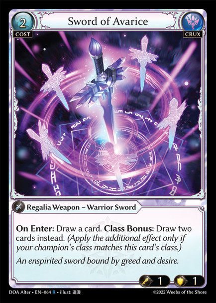 GA01-DOAAlt-EN-064R Sword of Avarice