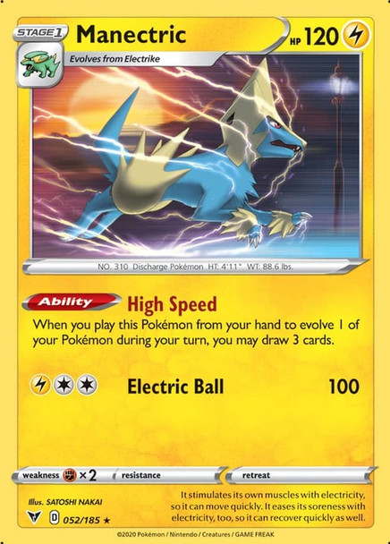 SWSH04-052/185R Manectric (Reverse Holo)