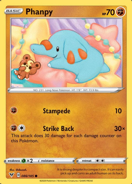 SWSH04-086/185C Phanpy (Reverse Holo)