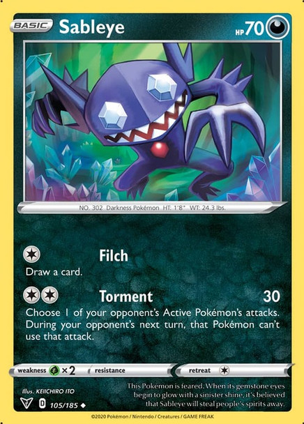 SWSH04-105/185UC Sableye (Reverse Holo)