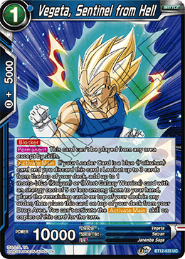 BT12-035UCPS Vegeta, Sentinel from Hell Prerelease Stamp Foil