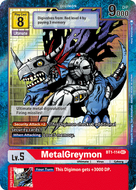 BT01-114SEC MetalGreymon (Alternate Art) (Foil)