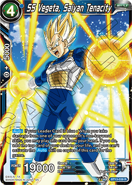 BT13-039R SS Vegeta, Saiyan Tenacity Prerelease Stamp Foil