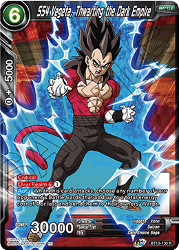 BT13-130R SS4 Vegeta, Thwarting the Dark Empire Prerelease Stamp Foil