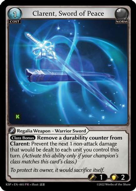 GA-KSP-EN-005PR Clarent, Sword of Peace (Foil)