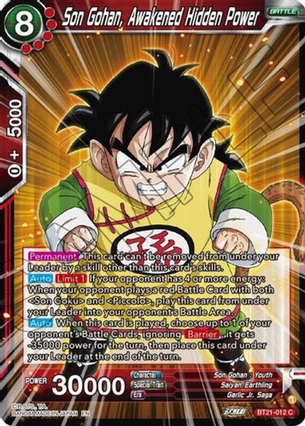 BT21-012C Son Gohan, Awakened Hidden Power