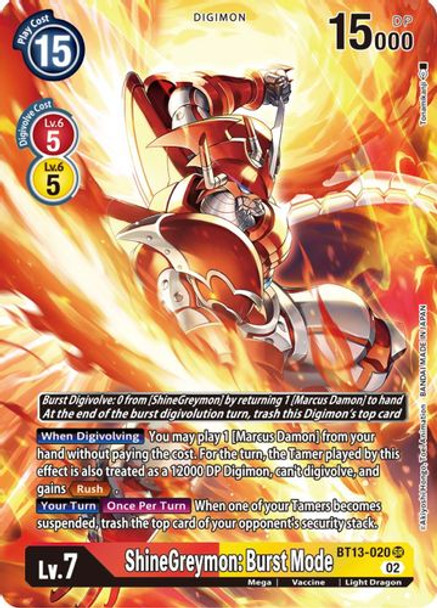 BT13-020SR ShineGreymon: Burst Mode (Alternate Art) (Foil)