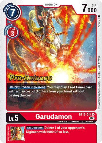 BT13-014U Garudamon (Prerelease Stamp) (Foil)