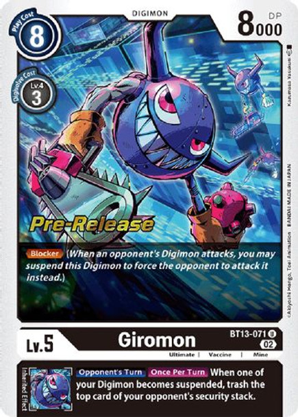 BT13-071U Giromon (Prerelease Stamp) (Foil)