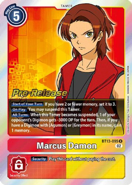 BT13-095R Marcus Damon (Prerelease Stamp) (Foil)