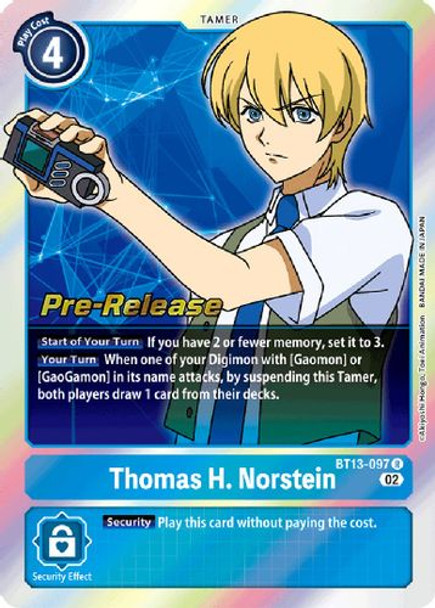 BT13-097R Thomas H. Norstein (Prerelease Stamp) (Foil)